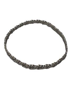 Vintage Hand Crafted Braided Twisted Sterling Silver Bangle Bracelet 8" 13.24g